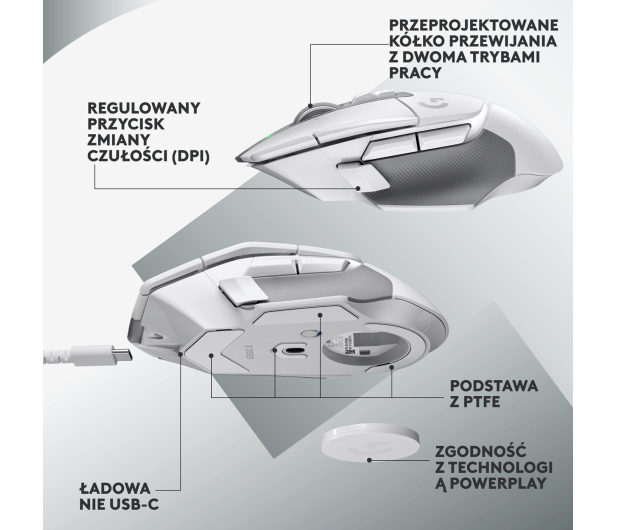 LOGITECH G502 X LIGHTSPEED Biała - 1066488 - zdjęcie 10